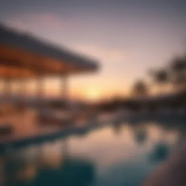 Luxury Poolside Enjoyment at Sunset