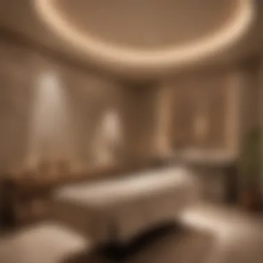 Ambiance Treatment Room Luxurious spa treatment room with soft ambient lighting