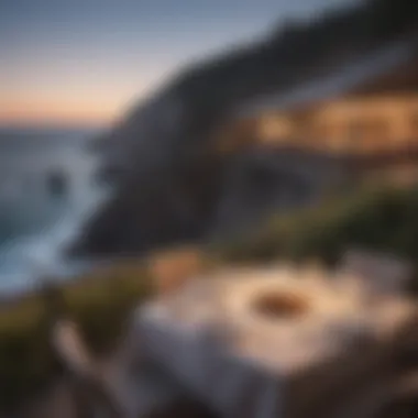 Gourmet Dining Experience on Coastal Cliff