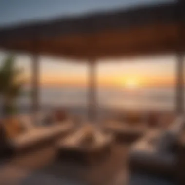 Exquisite Beachfront Lounge Area at Sunset