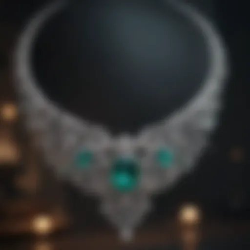 Exquisite Diamond Necklace with Emerald Accents