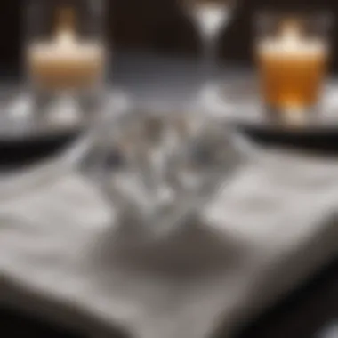 Luxurious diamond napkin fold