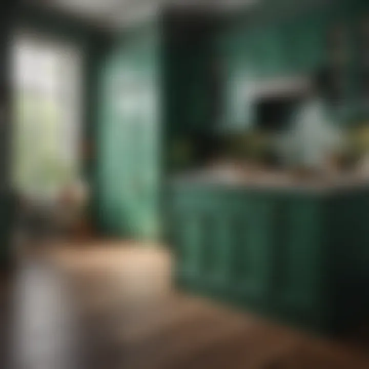 Luxurious Emerald Green Kitchen Cabinet