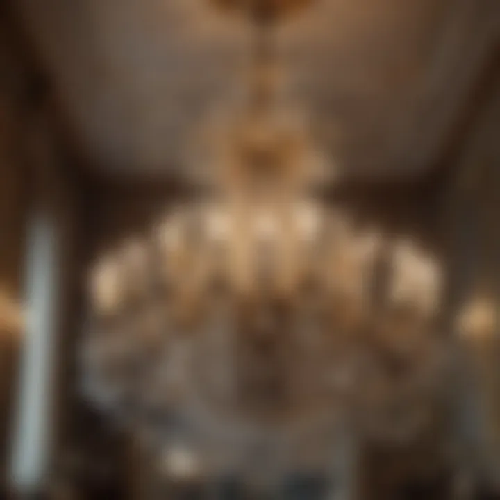 Exquisite French chandelier lighting up a showroom