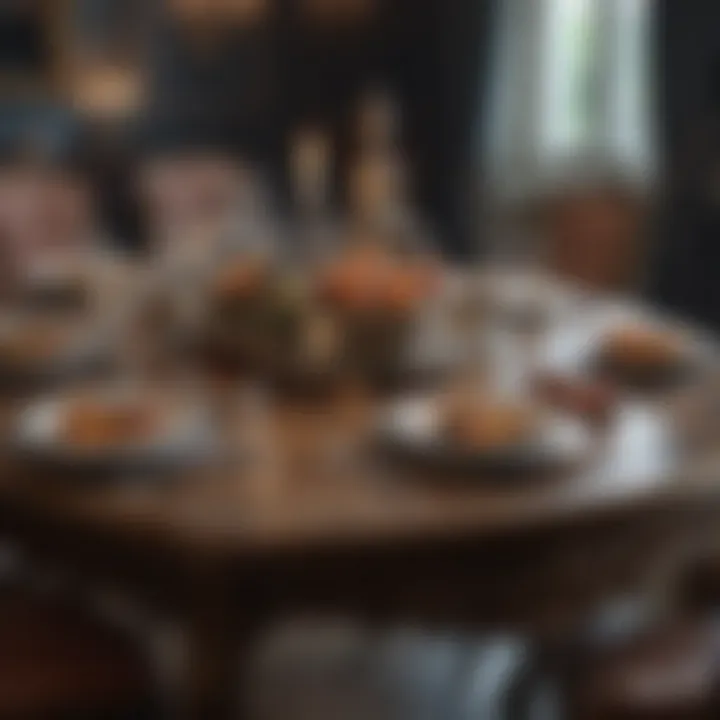 Luxurious French dining table with intricate details