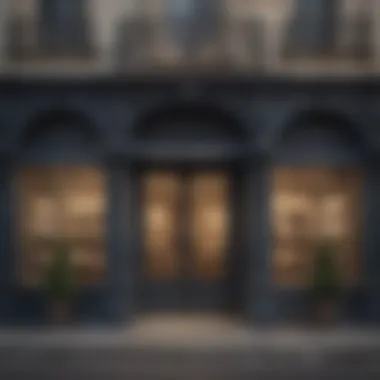 Sophisticated French furniture store facade