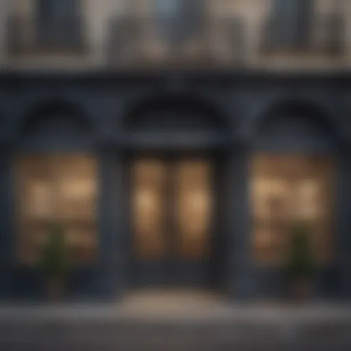 Sophisticated French furniture store facade
