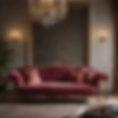 Opulent French velvet sofa in a stylish setting