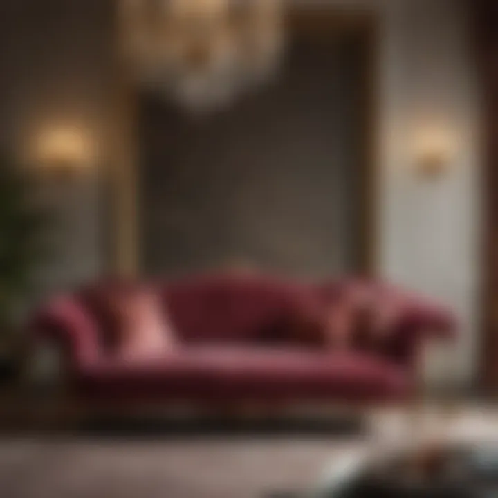 Opulent French velvet sofa in a stylish setting