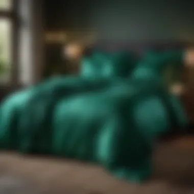 Luxurious Silk Bedding Set in Rich Emerald Green