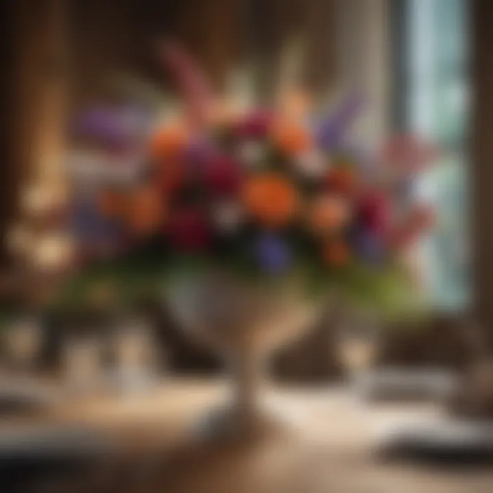 Luxurious Floral Centerpiece on Dining Table