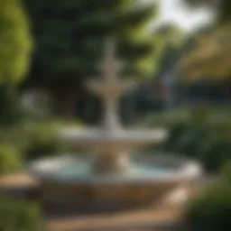 Exquisite Marble Fountain in Lush Garden Setting