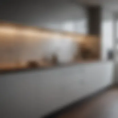 Sleek minimalist kitchen cabinets with integrated lighting