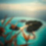 Breathtaking aerial view of a pristine tropical island with turquoise waters