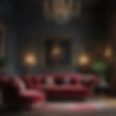 Plush Velvet Sofa in a Luxurious Living Room Setting