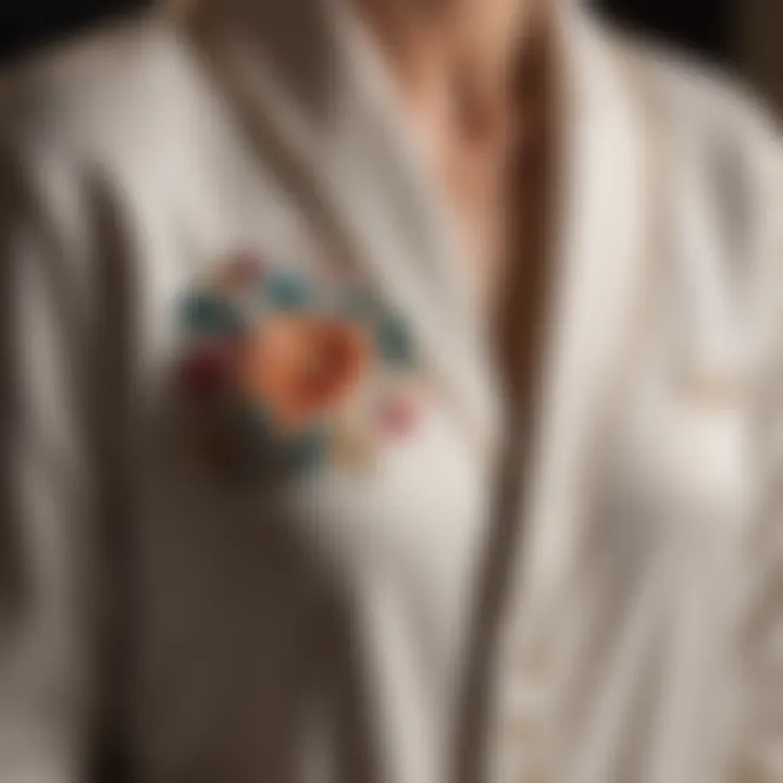 Luxurious Loungewear Embroidery Detail