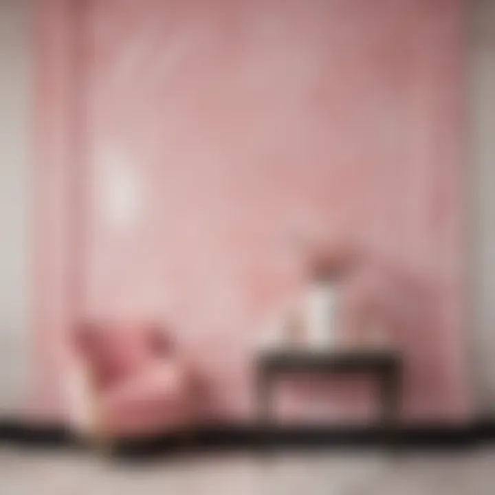 Luxurious marble-inspired pink wall painting