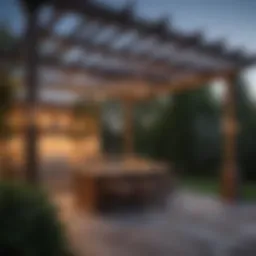 Elegant pergola with ambient lighting
