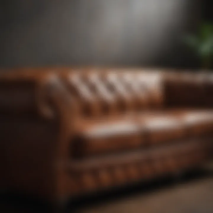 Luxurious Handmade Leather Sofa with Artisanal Touches