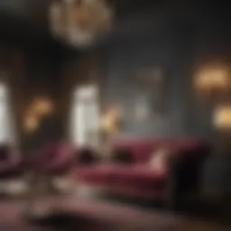 Luxurious Velvet Sofa in Elegant Living Room