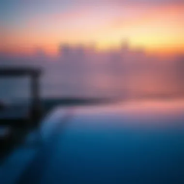 Endless Horizons: Poolside Luxury at Dusk Infinity pool overlooking the beach at sunset