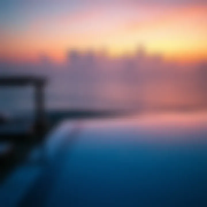 Endless Horizons: Poolside Luxury at Dusk Infinity pool overlooking the beach at sunset