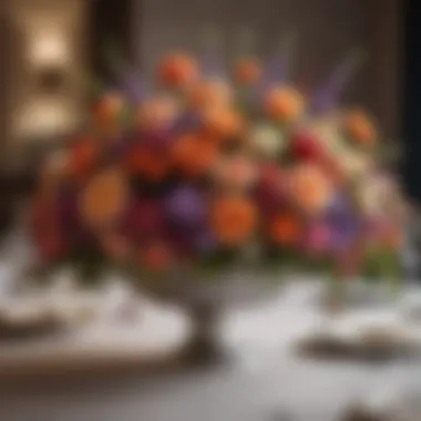 Extravagant floral centerpiece arrangement on a modern table