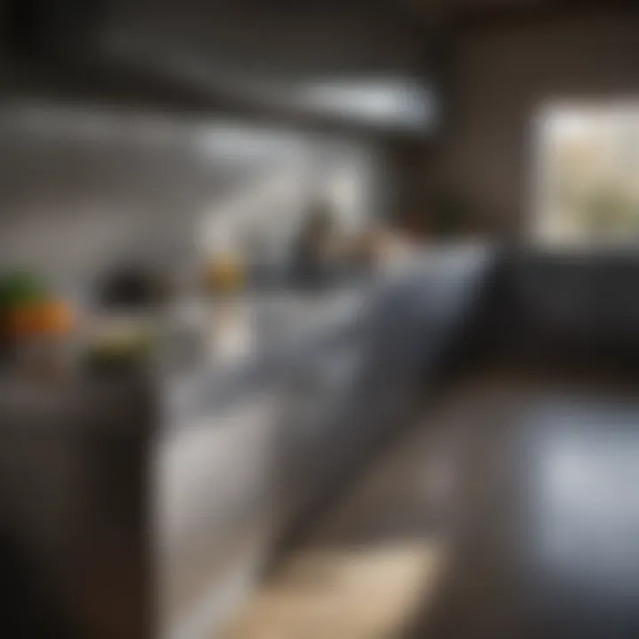 Sleek stainless steel countertops in a contemporary kitchen setting