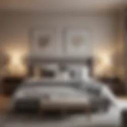 Elegant and serene modern bedroom featuring a plush king-size bed and soft lighting.
