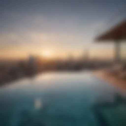 Luxurious Infinity Pool overlooking city skyline