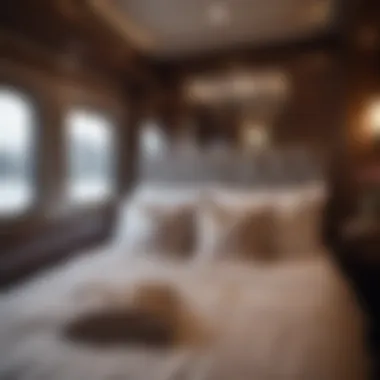 Plush Bedding in Luxurious Train Compartment