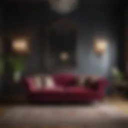 Luxurious Velvet Sofa in Elegant Living Room