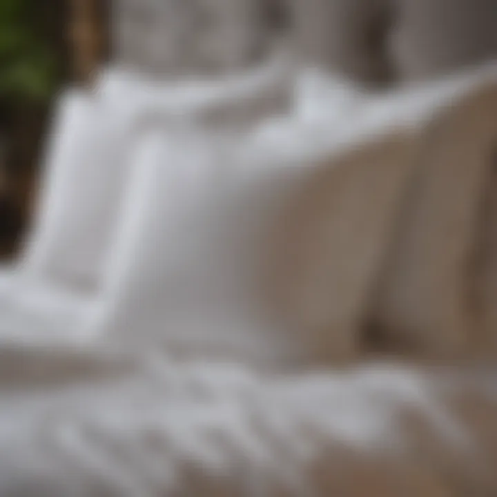 Luxurious white bedding set with elegant texture