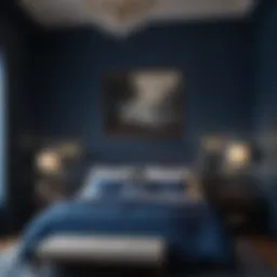 Majestic Blue Elegance in Bedroom