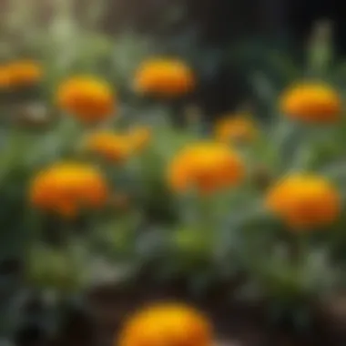 Radiant Marigold Blooms Marigold flowers in sunlight