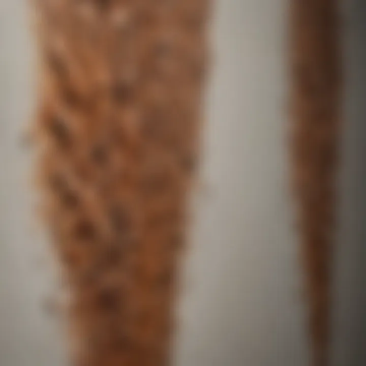 Brush strokes creating intricate designs on wall