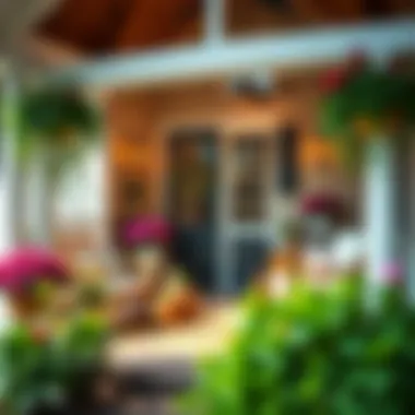 Charming Porch Aesthetics Charming porch adorned with vibrant plants and stylish furniture