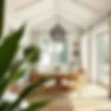 Elegant Summer Interior Design A serene summer house interior featuring soft pastel color schemes and natural materials.