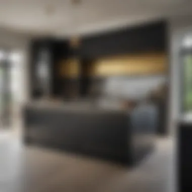 Sleek Sophistication: Matte Black Cabinetry with Gold Accents Chic Matte Black Cabinetry and Gold Hardware