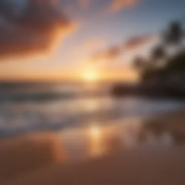 Breathtaking beach view at sunset, ideal for relaxation.