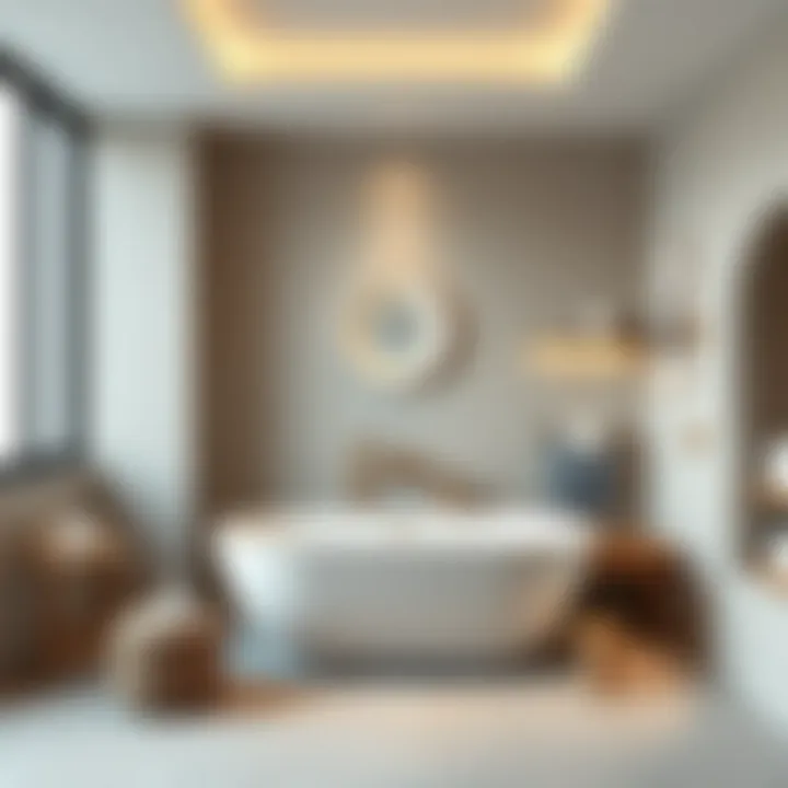 Sleek Minimalist Bathroom with Contemporary Freestanding Tub Minimalist bathroom featuring modern freestanding tub design