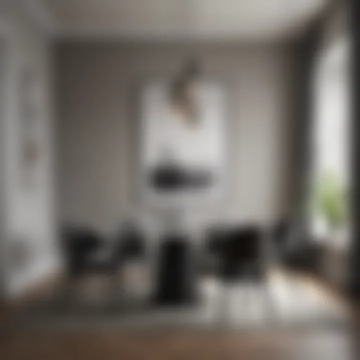 Minimalist monochrome design in a chic dining area