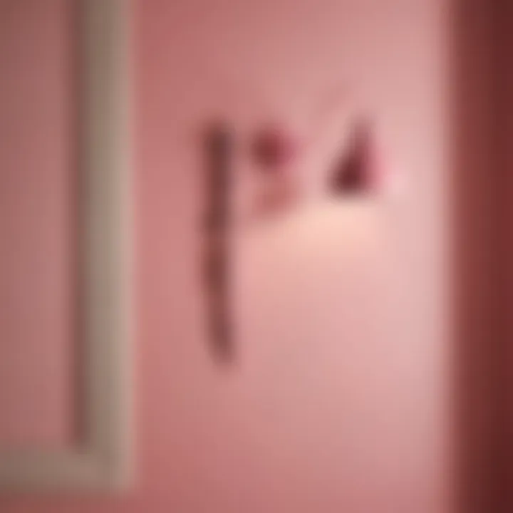 Minimalist Pink Painted Wall with Artistic Wall Sconces