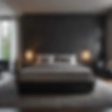 Modern Bedroom with Dramatic Dark Accents