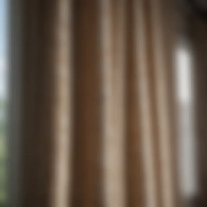 Close-up of luxurious fabrics used in window treatments