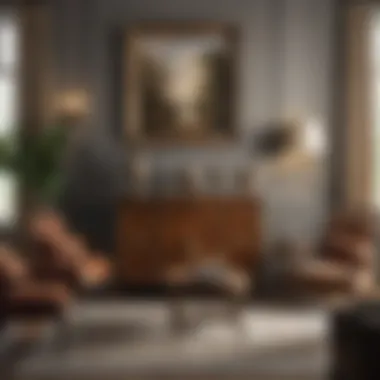 Harmonious Blend of Antique and Modern Furniture Elegant antique furniture in a modern living room setting