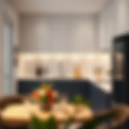 Elegant small kitchen featuring a streamlined layout and modern finishes.