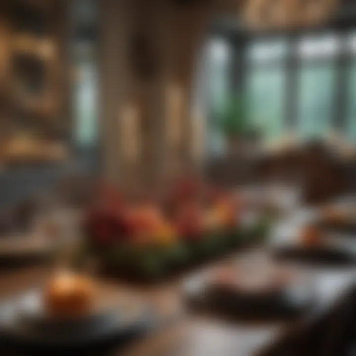 Seasonal dining table setup illustrating festive decor and color schemes.