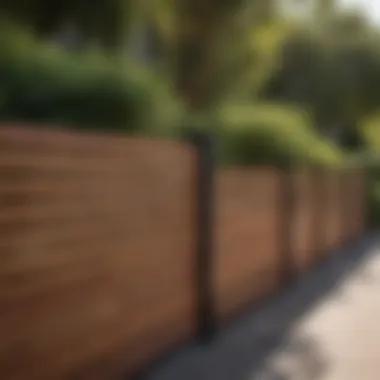 Modern horizontal slat fence for patio