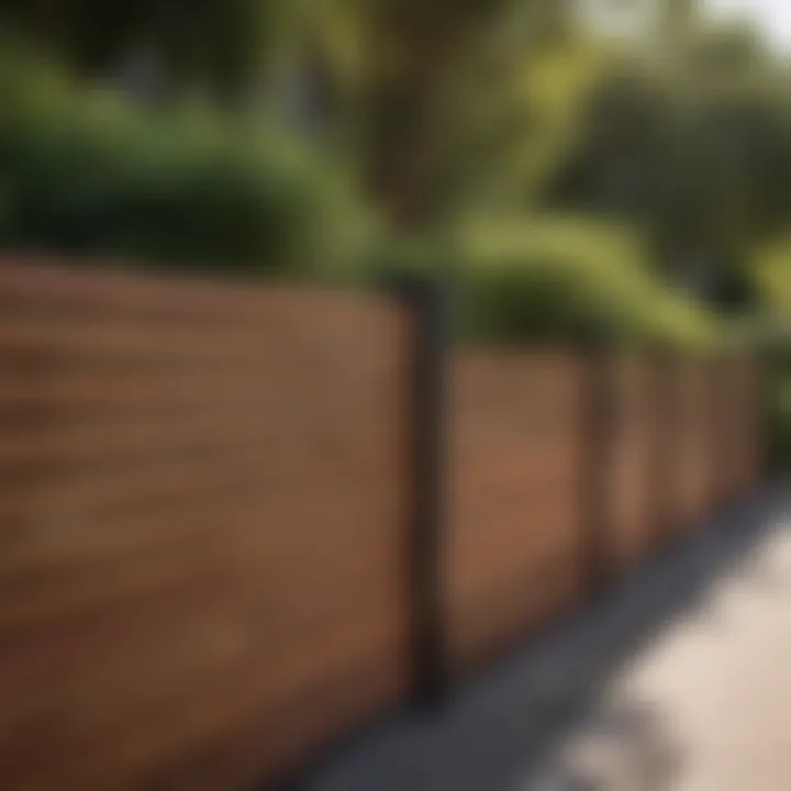 Modern horizontal slat fence for patio